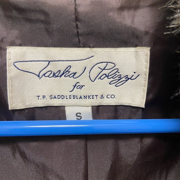 Tasha Polizzi for T.P. Saddleblanket & Co. Women's Small Long Coat Faux Fur Hood - Picture 4 of 5
